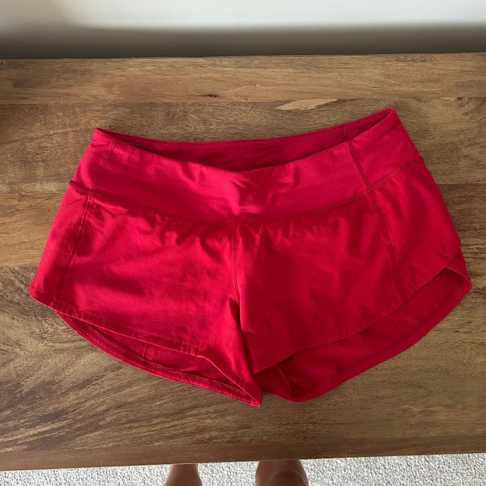 lululemon speed up short red